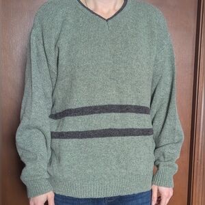 Fargo Mining & Supply Co Wool Sweater XL Green Stripe Vintage